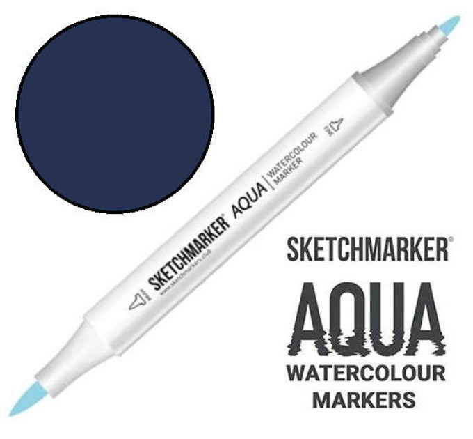 Маркер акварельний SketchMarker Aqua Pro Північний синій, SMA-MIDNBL