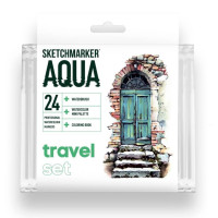 Акварельні маркери набір SketchMarker Aqua Pro Travel, 24 колір, SMA-24TRAV