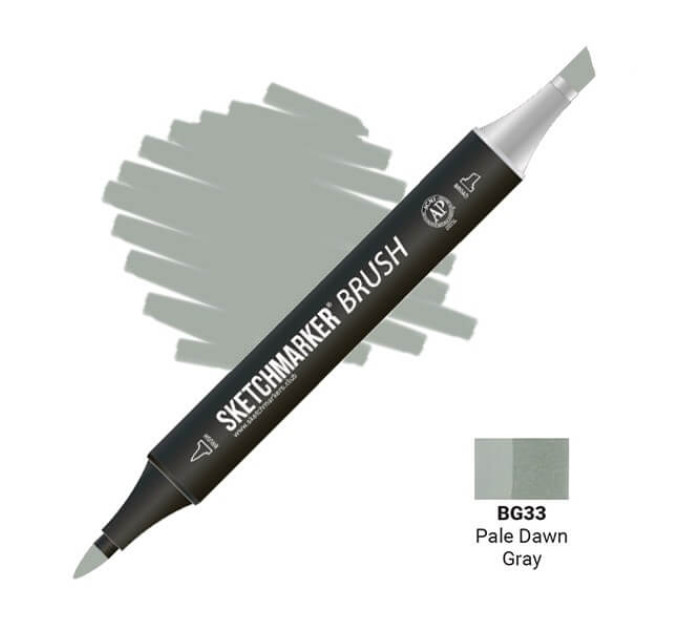 Маркер SketchMarker Brush BG33 Pale Dawn Gray (Блідо-сірий світанок) SMB-BG33