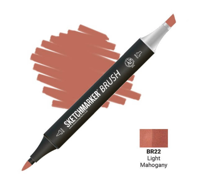 Маркер SketchMarker Brush BR22 Light Mahogany Світлий коричнево-червоний SMB-BR22
