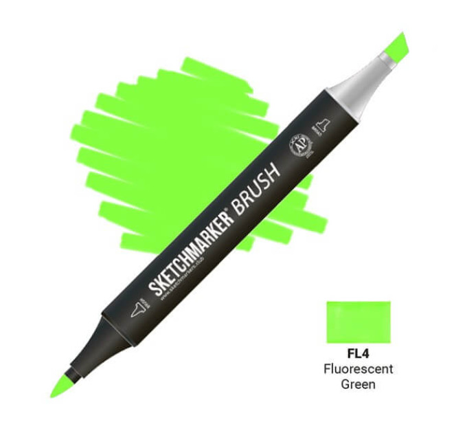 Маркер SketchMarker Brush FL4 Флуоресцентний зелений SMB-FL4