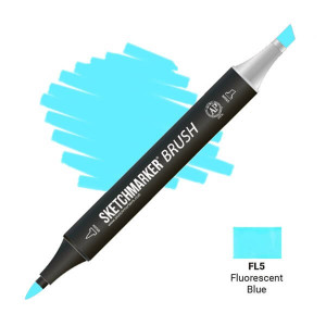 Маркер SketchMarker Brush FL5 Флуоресцентний синій SMB-FL5