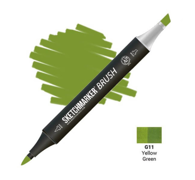 Маркер SketchMarker Brush G11 Yellow Green (Жовто зелений) SMB-G11
