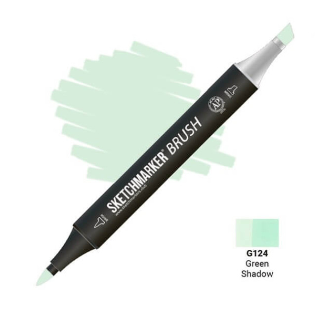 Маркер SketchMarker Brush G124 Green Shadow (Зелений напівтемрява) SMB-G124