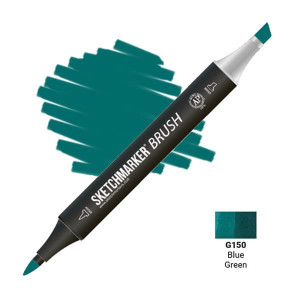Маркер SketchMarker Brush G150 Blue Green (Синувато-зелений) SMB-G150