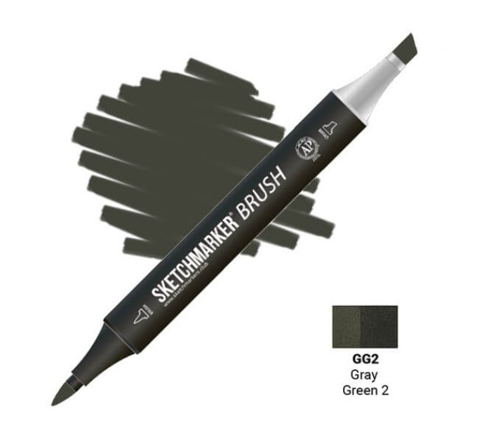 Маркер SketchMarker Brush GG2 Gray Green 2 (Сіро-зелений 2) SMB-GG2
