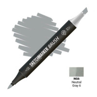 Маркер SketchMarker Brush NG6 Neutral Gray 6 (Нейтральний сірий 6) SMB-NG6