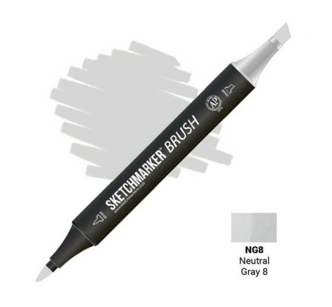 Маркер SketchMarker Brush NG8 Neutral Gray 8 (Нейтральний сірий 8) SMB-NG8