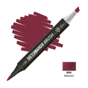 Маркер SketchMarker Brush R60 Maroon (Темно-бордовий) SMB-R60