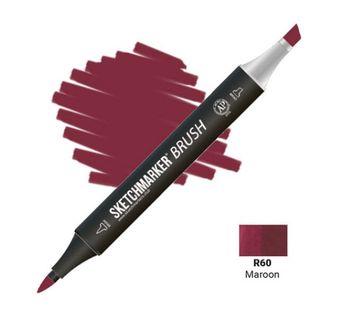 Маркер SketchMarker Brush R60 Maroon (Темно-бордовий) SMB-R60