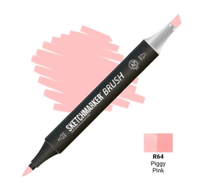 Маркер SketchMarker Brush R64 Piggy Pink (Поросячий рожевий) SMB-R64
