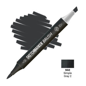 Маркер SketchMarker Brush SG2 Simple Gray 2 (Простий сірий 2) SMB-SG2
