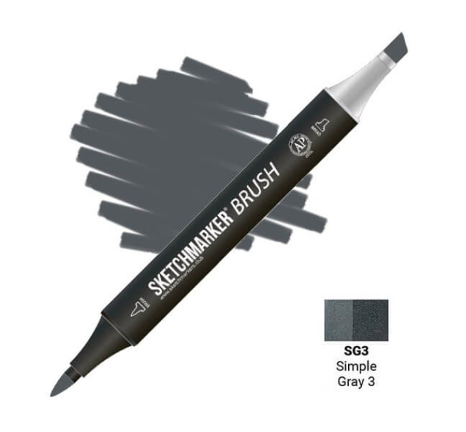 Маркер SketchMarker Brush SG3 Simple Gray 3 (Простий сірий 3) SMB-SG3