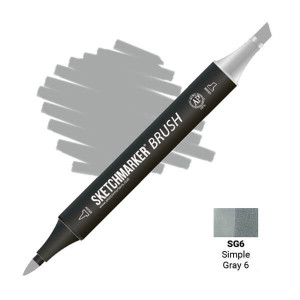 Маркер SketchMarker Brush SG6 Simple Gray 6 (Простий сірий 6) SMB-SG6