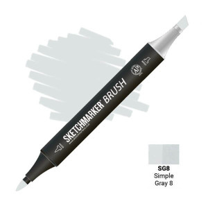Маркер SketchMarker Brush SG8 Простий сірий 8 (Simple Gray 8) SMB-SG8
