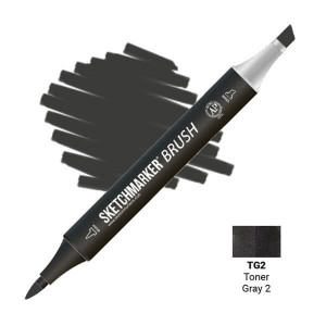 Маркер SketchMarker Brush TG2 Тонований сірий 2 SMB-TG2