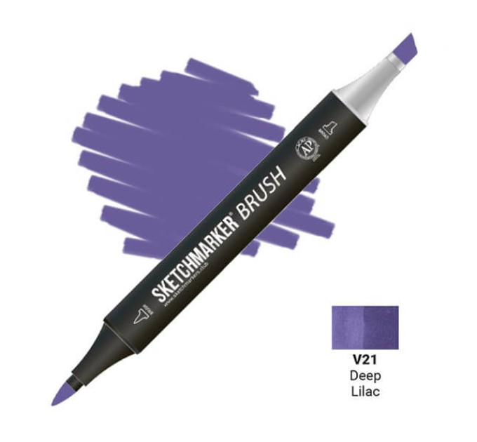 Маркер SketchMarker Brush V21 Deep Lilac (Глибокий бузковий) SMB-V21