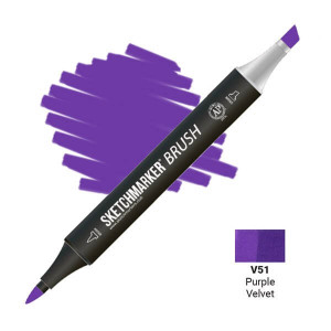 Маркер SketchMarker Brush V51 Purple Velvet (Фіолетовий оксамит) SMB-V51