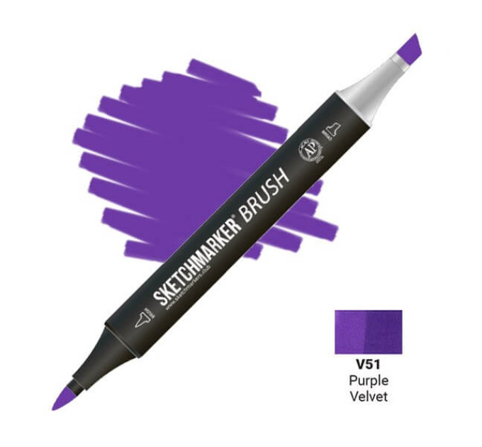 Маркер SketchMarker Brush V51 Purple Velvet (Фіолетовий оксамит) SMB-V51