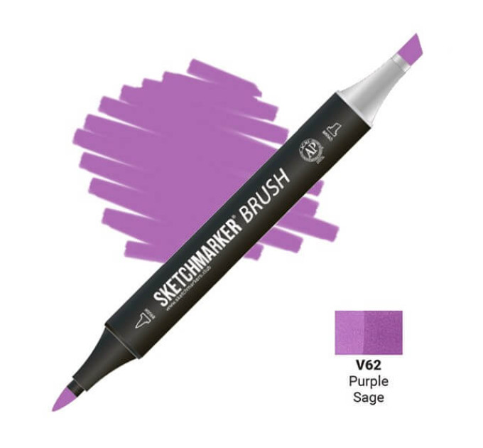 Маркер SketchMarker Brush V62 Purple sage (Бордова шавлія) SMB-V62