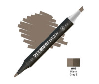 Маркер SketchMarker Brush WG3 Warm Gray 3 (Теплий сірий 3) SMB-WG3