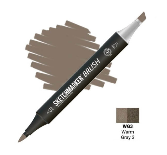 Маркер SketchMarker Brush WG3 Warm Gray 3 (Теплий сірий 3) SMB-WG3