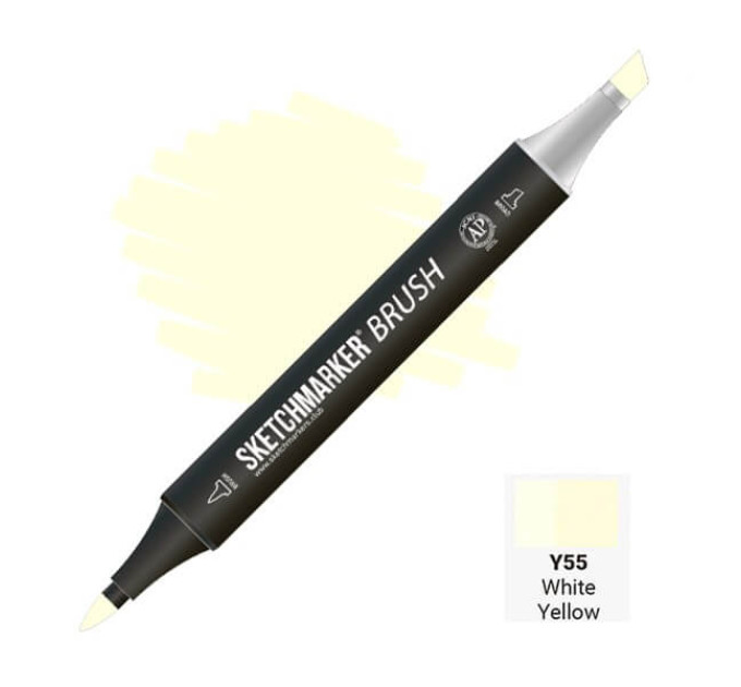 Маркер SketchMarker Brush Y55 White Yellow (Біло-жовтий) SMB-Y55