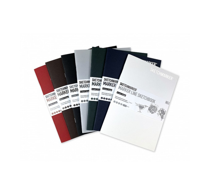 Маркери SketchMarker Basic 2 Базові кольори 2, 10 шт (лінер + скетчбук), SM-10BAS2