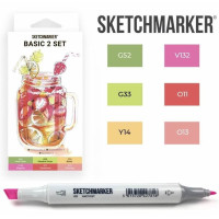 Маркери SketchMarker набір 6 шт Basic 2 Базові кольори 2, SM-6BAS2