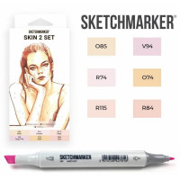 Маркери SketchMarker набір 6 шт, Skin 2, Тілесні SM-6SKIN2