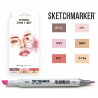 Маркери SketchMarker набір 6 шт, Skin, Тілесні SM-6SKIN1