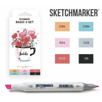 Маркери SketchMarker набір 6 шт, Basic 3 Базові кольори 3, SM-6BAS3