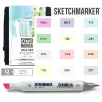 Маркери SketchMarker набір 12 шт Pale, Блідні тони, SM-12PALE