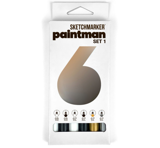 Набор маркеров SketchMarker Paintman №1, 6 цветов (0,5 мм/0,7 мм), SMPMSET1