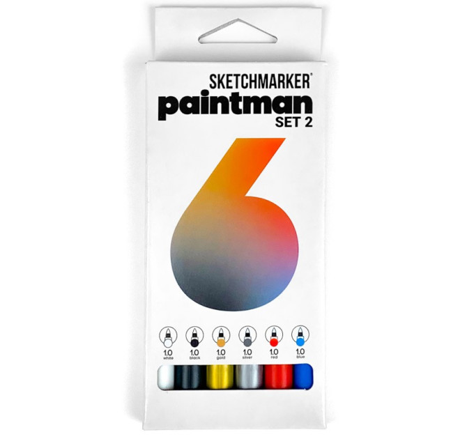 Набор маркеров SketchMarker Paintman №2, 6 цветов (1 мм), SMPMSET2