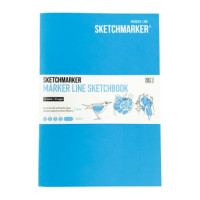 Скетчбук SketchMarker А5 16 л 160 г, мягкий переплет, Голубой, MLSSM / TURC