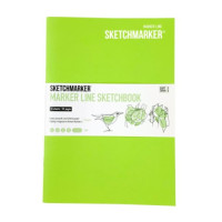 Скетчбук SketchMarker А5 16 л 160 г, мягкий переплет, Лай MLSSM / LIME