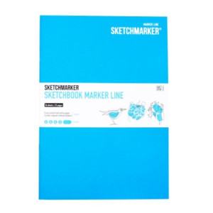 Скетчбук SketchMarker В5 16 л 160 г, мягкий переплет, Голубой, MLSM / TURC