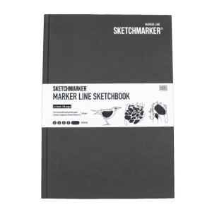 Скетчбук SketchMarker В5 44 л 160 г, твердый переплет, Угля, MLHM / CHARC