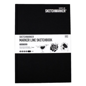Скетчбук SketchMarker В5 44 л 160 г, твердый переплет, Черный, MLHM / BLACK