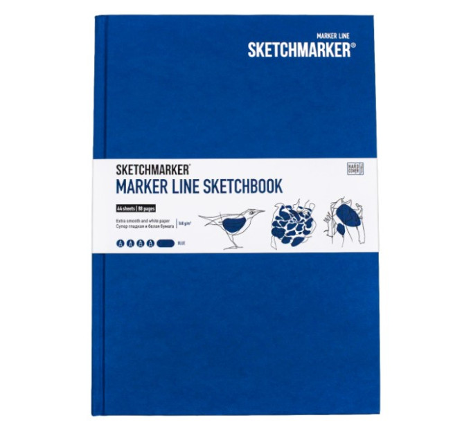 Скетчбук SketchMarker В5 44 л 160 г, твердый переплет, Синий, MLHM / BLUE