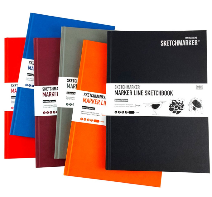 Скетчбук SketchMarker В5 44 листов, 180 г, оранжевый, MGLHM / ORAN