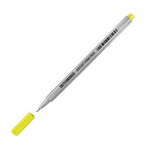 Лайнер SketchMarker ARTIST Fine Pen 0,4мм, флуоресцентний жовтий, AFP-FLYL