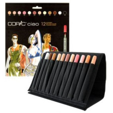 Дорожній набір спиртових маркерів Тілесні кольори Copic Ciao Set Skin Tones, у футлярі (12 шт)