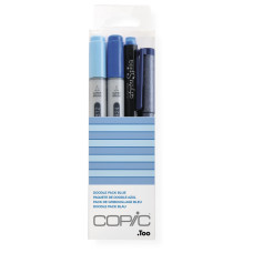 Набір спиртових маркерів з лайнерами Copic Ciao Set Doodle Pack Blue (2 маркери + 1 лайнер + 1 глітерна ручка)