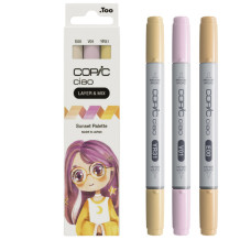 Набір маркерів Copic Ciao Set "Layer Mix" (3 шт), Sunset Palette (E00+V01+YR31)