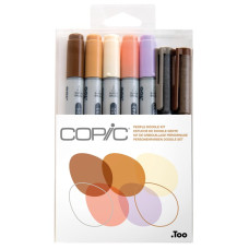 Набір спиртових маркерів з лайнерами Copic Ciao Set Doodle Kit People, Тілесні 5+2 шт