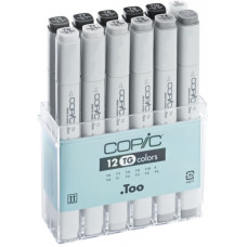 Набір спиртових маркерів Copic Classic Set Toner Grey, сірі колекція 12 шт.