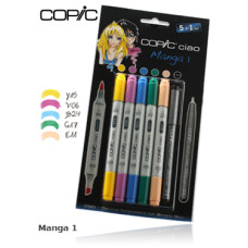Набір маркерів кольору для аніме та манги + лайнер Copic Ciao Set 5+1 шт