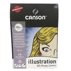 Альбом для маркерів Canson Illustration 250 г/м2, 29,7x42 см, A3, 12 аркушів